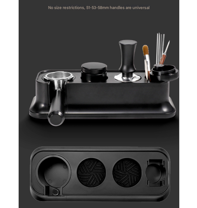 Grey Espresso Coffee Tamping Station - Barista Tool Organizer for 51/53/58mm Portafilter, Tamper & Distributor