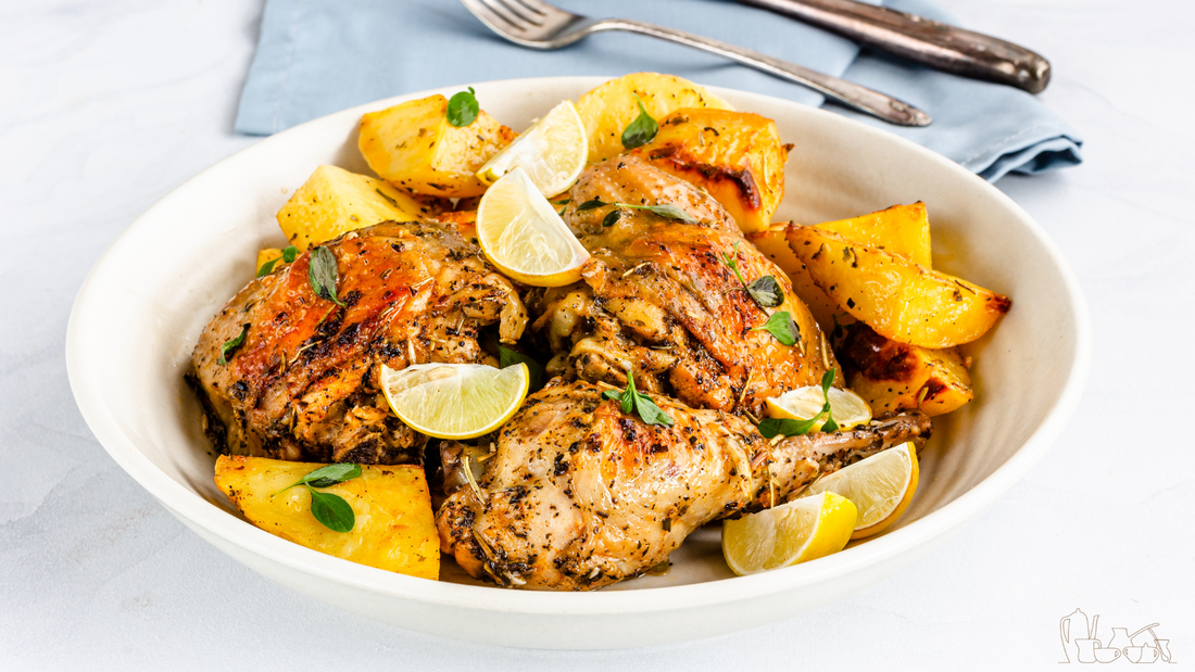 Air Fryer Greek Style Chicken & Roasted Potatoes