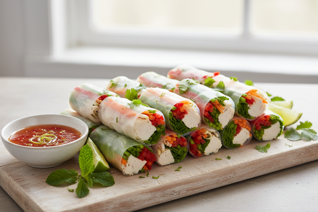 Coconut-Poached Chicken Rice Paper Rolls