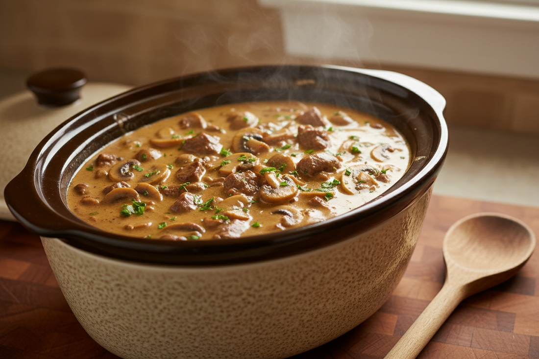 Slow Cooker Beef Stroganoff