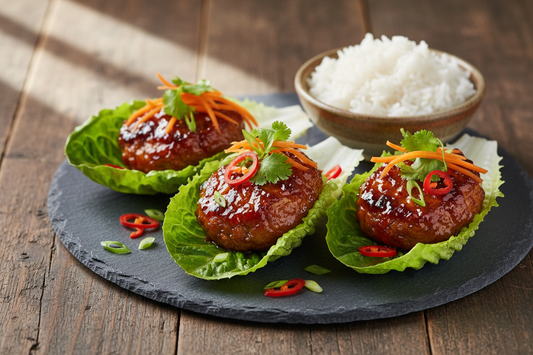 Sticky San Choy Bao Pork Rissoles