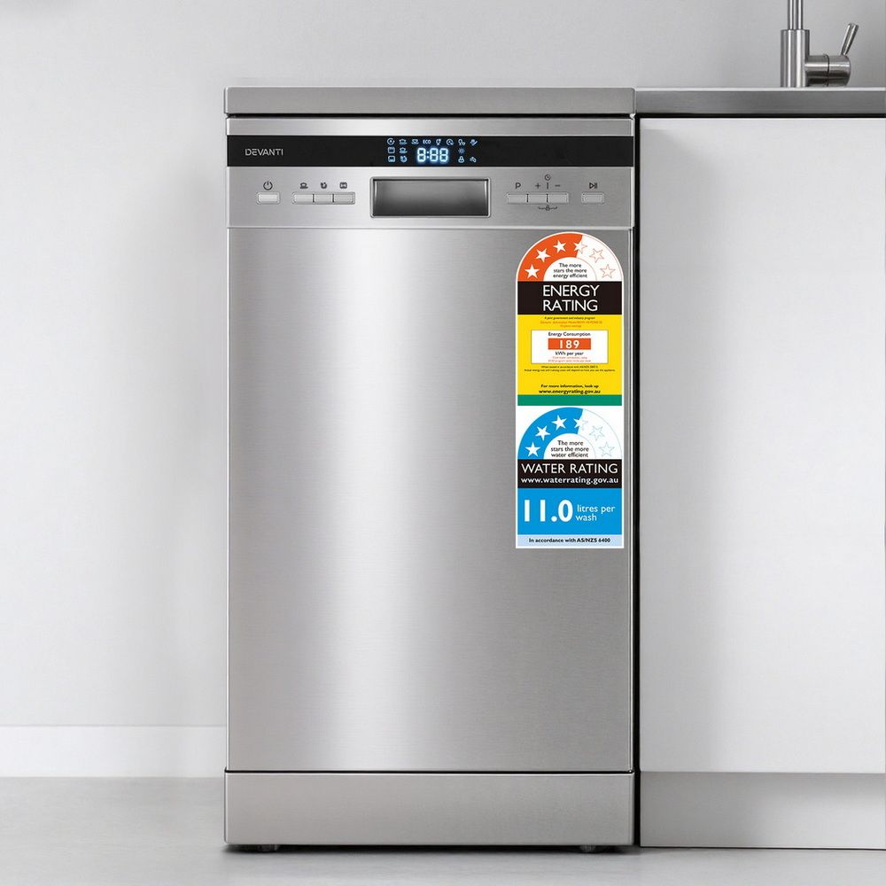 Devanti 10 Place Settings Freestanding Dishwasher Silver