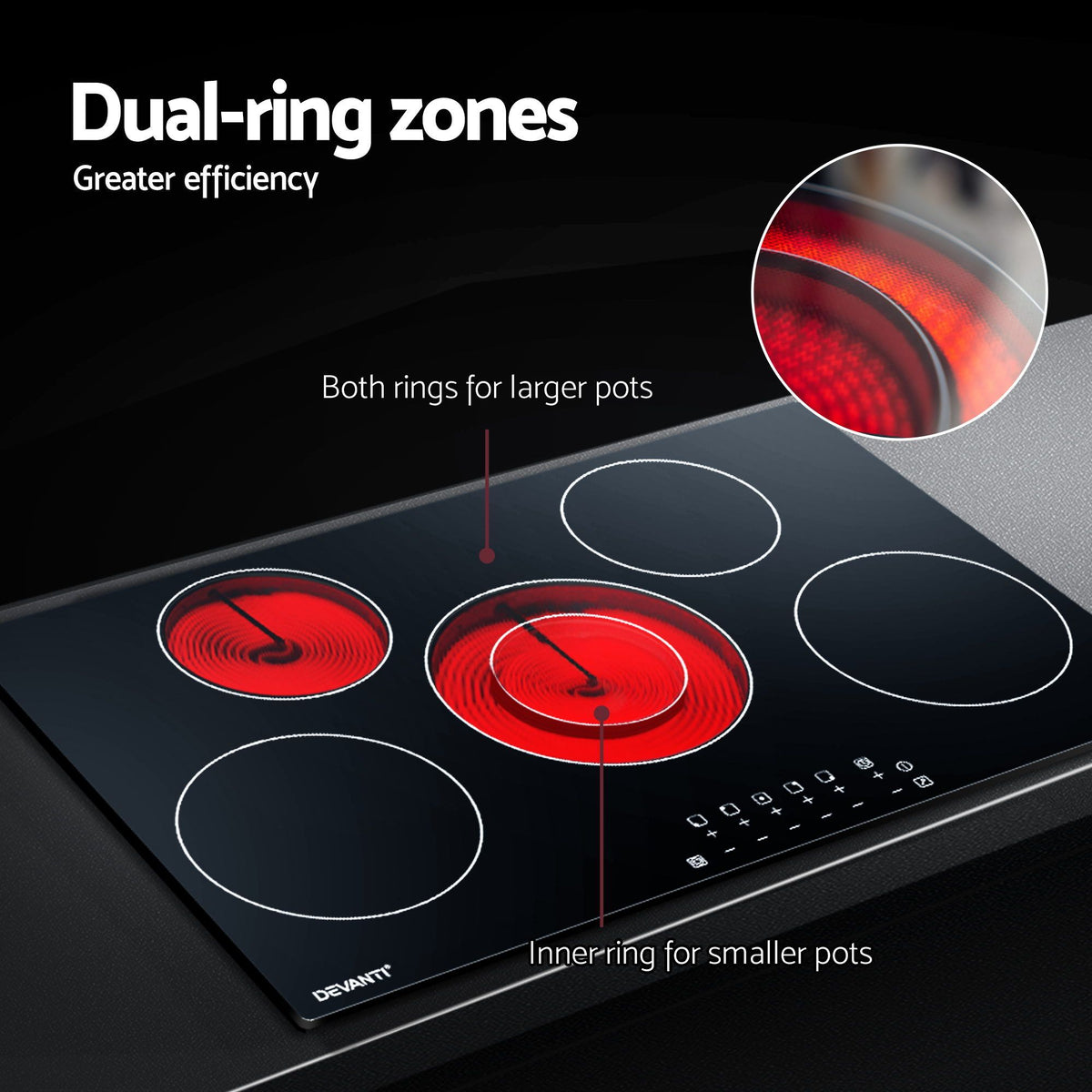 Devanti Electric Ceramic Cooktop 90cm