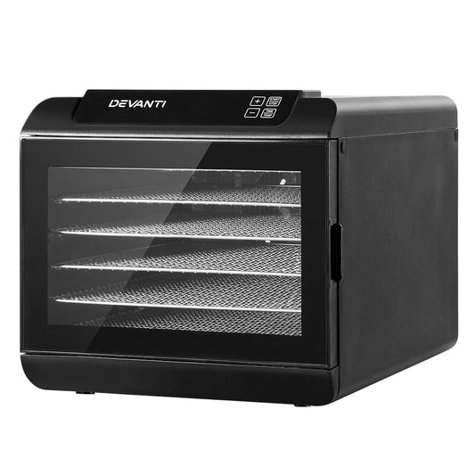 Devanti 6 Trays Food Dehydrator Stainless Steel Tray