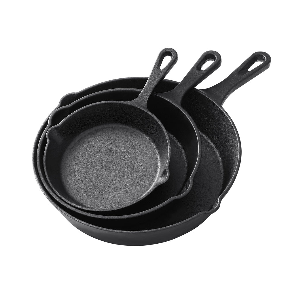 5-star chef Non Stick Frying Pan Cast Iron 3PCS