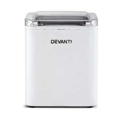 Devanti Ice Maker Machine Portable 12kg Countertop w/Self Cleaning 1.2L White