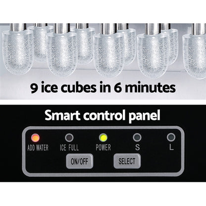 Devanti 12kg Ice Maker Machine w/Self Cleaning Silver