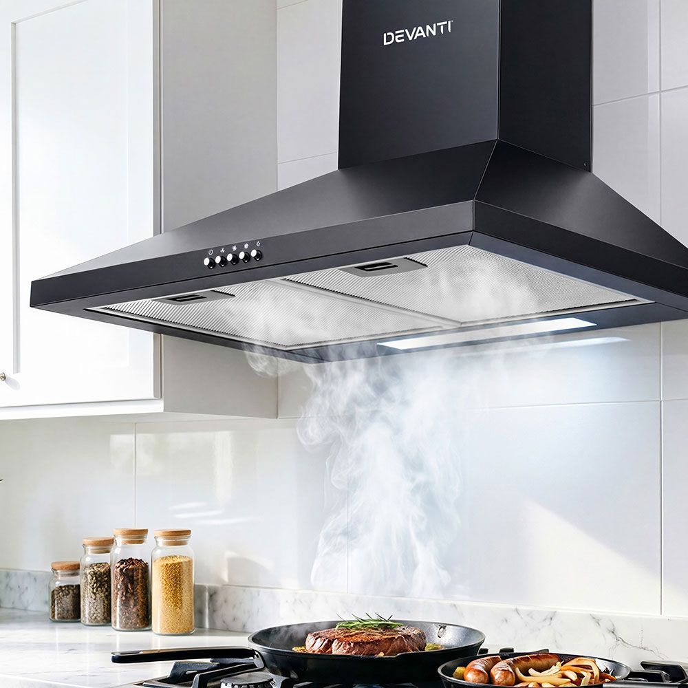 Devanti 600mm Range Hood 60cm Rangehood Black – KitchenApplianceZone.com.au