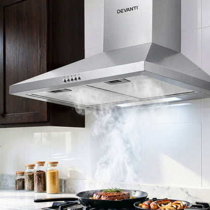 Devanti 600mm Stainless Steel Range Hood | Wall Mount | Silver