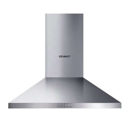 Devanti 600mm Stainless Steel Range Hood | Wall Mount | Silver