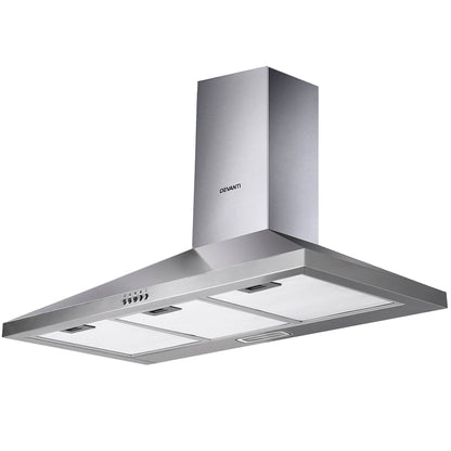 Devanti 900mm Stainless Steel Range Hood | Wall Mount | Silver