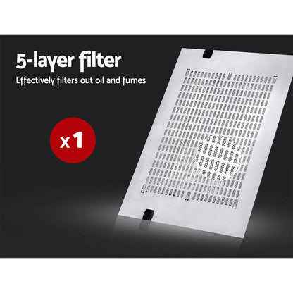 Devanti 600mm Stainless Steel Range Hood | Fixed | Ducted & Recirculating | Silver