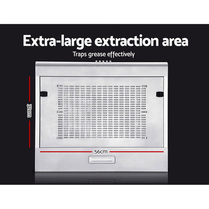 Devanti 600mm Stainless Steel Range Hood | Fixed | Ducted & Recirculating | Silver