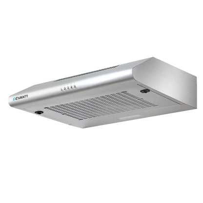 Devanti 600mm Stainless Steel Range Hood | Fixed | Ducted & Recirculating | Silver