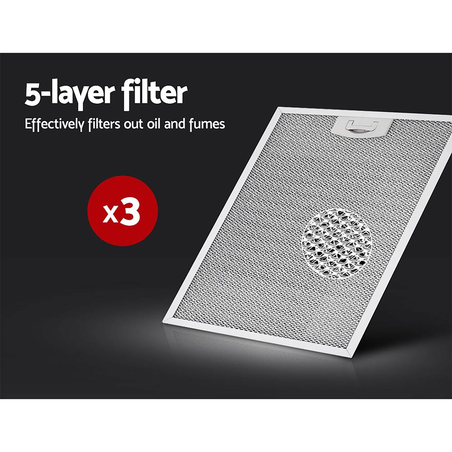 Devanti 900mm Stainless Steel Range Hood | Ducted & Recirculating