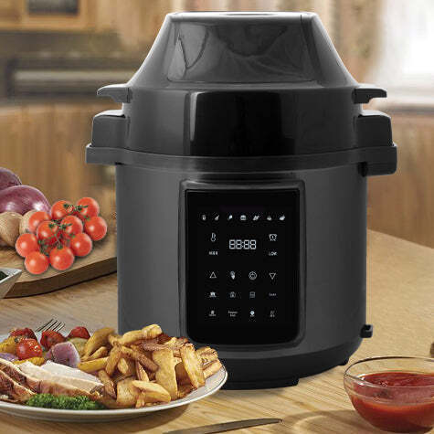 6L Air Fryer + Pressure Cooker (Black) Kitchen Appliance