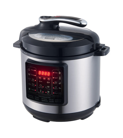 6L Non-stick Electric Pressure Cooker w/ Pressure Gauge