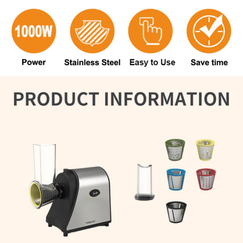 Electric Grater Vegetable Food Rotary Drum Grater Chopper Slicer