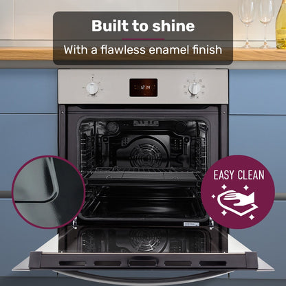 EuroChef 80L Oven Fan Forced Wall Built in Electric Stainless Steel