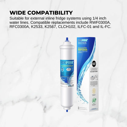 4 EXTERNAL FRIDGE WATER FILTER For BOSCH KENMORE FRIGIDAIRE WHIRLPOOL ELECTROLUX