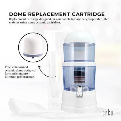 Orku Ceramic Dome Filter Cartridge Replacement for 8-Stage Benchtop Systems