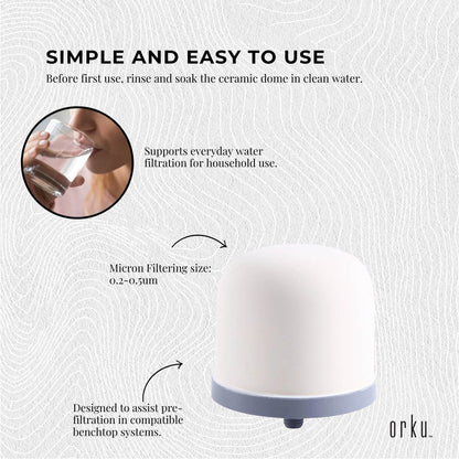 Orku Ceramic Dome Filter Cartridge Replacement for 8-Stage Benchtop Systems