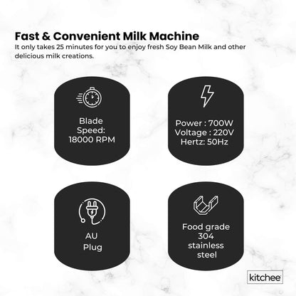 Electric Soy Bean Milk Maker Machine - Automatic Soya Almond Nut Blender