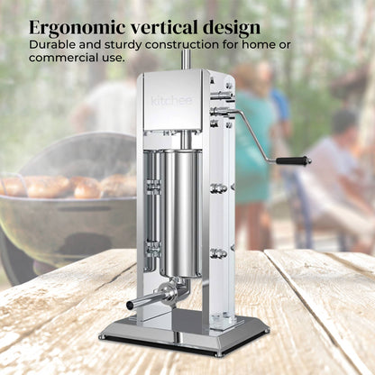 3L Manual Vertical Sausage Filler - Stainless Stuffer Meat Press Machine