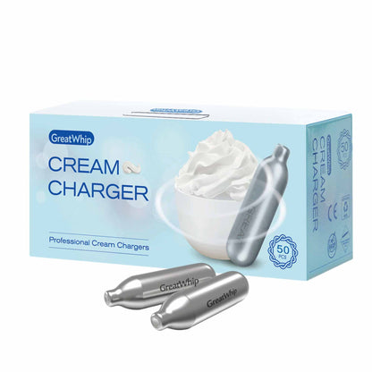 600x Cream Chargers - GreatWhip NO2 Nitrous Oxide Food Use Whip Bulb Canisters