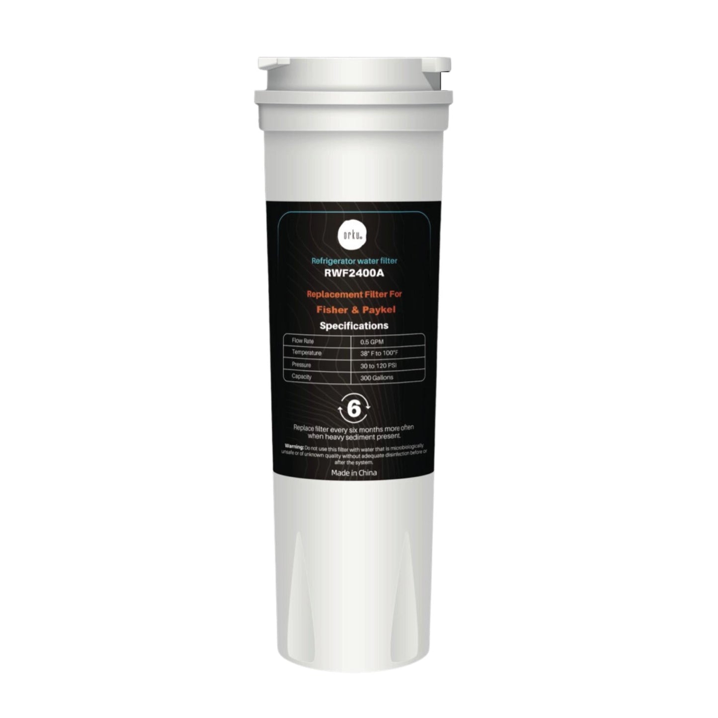 Orku Fridge Water Filter Cartridge for Fisher & Paykel RWF2400A 836848 836860