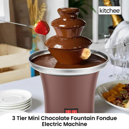 Kitchee 3 Tier Mini Chocolate Fountain Fondue Electric Machine