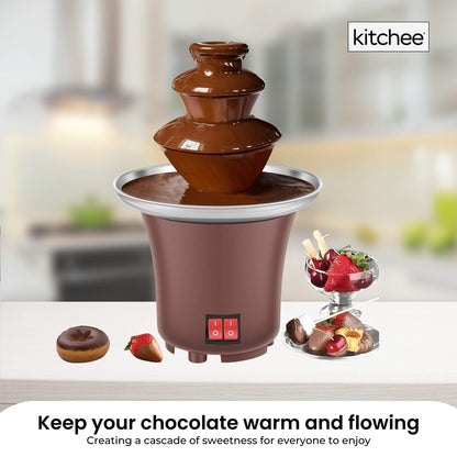 Kitchee 3 Tier Mini Chocolate Fountain Fondue Electric Machine