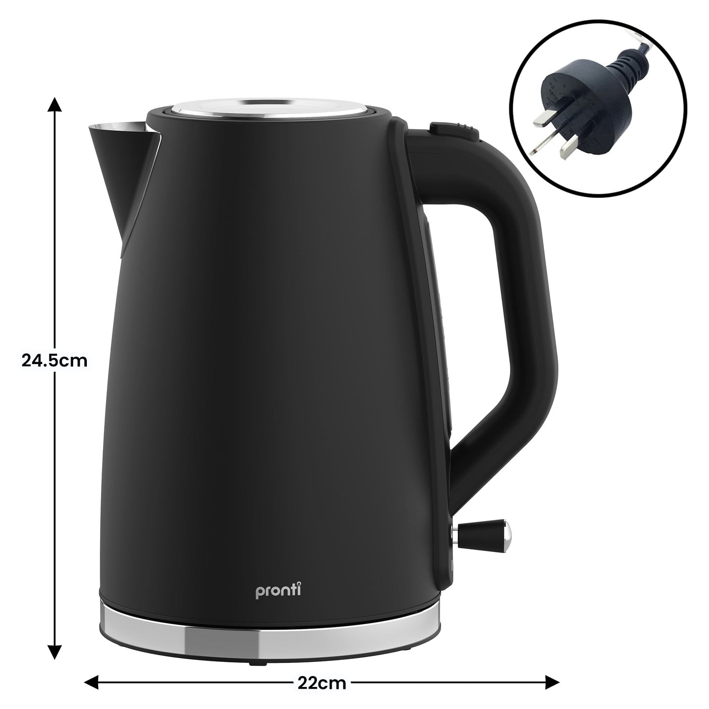 Pronti Silver Noir Collection 4 Slice Toaster and Kettle Bundle
