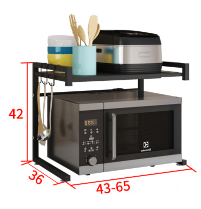 Adjustable Microwave Oven Storage Shelf White