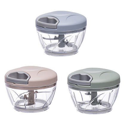 500ml Manual Meat Mincer Garlic Chopper Rotate Garlic Press Crusher Vegetable - Blue