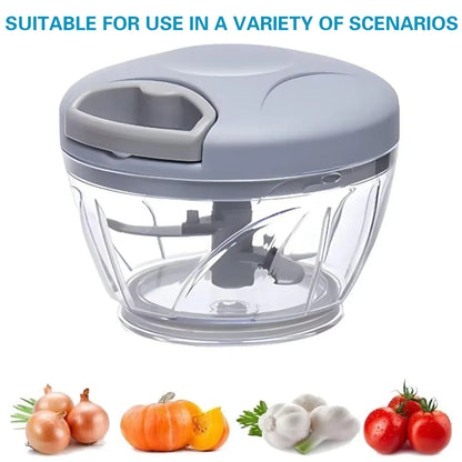 500ml Manual Meat Mincer Garlic Chopper Rotate Garlic Press Crusher Vegetable - Pink