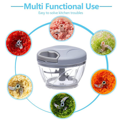 500ml Manual Meat Mincer Garlic Chopper Rotate Garlic Press Crusher Vegetable - Pink