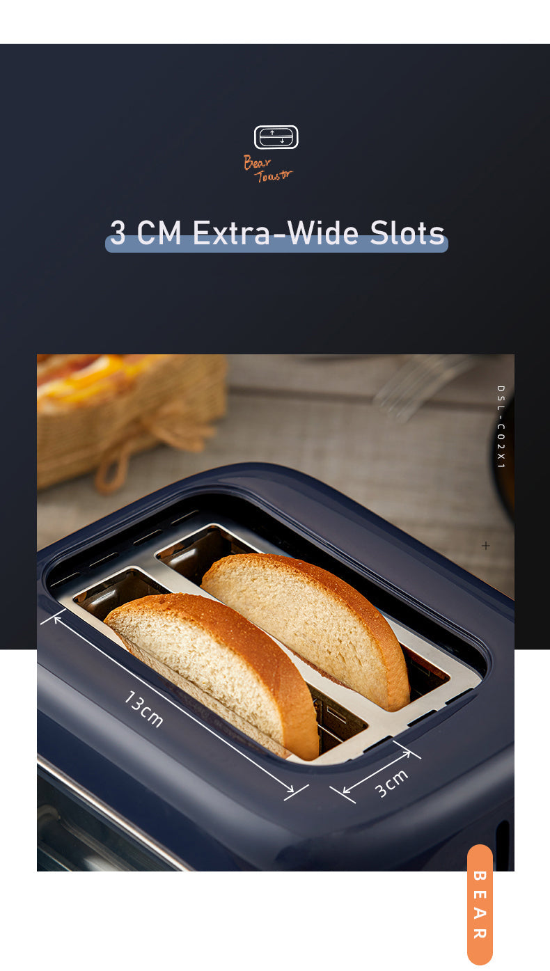 BEAR Double Slots Bread Toaster With Glass Window DSL-C02X1