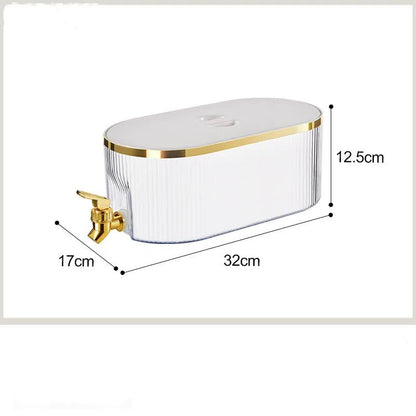 Elegant Whitee Refrigerator Cold Water Dispenser - 5.3L Fruit Tea Jug with Tap for Home Beverages