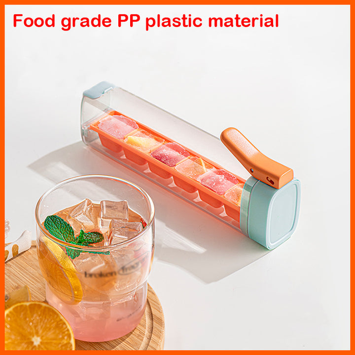 Orange Ice Cube Maker Bottle - Portable and Easy-Release Ice Cube Tray for Drinks