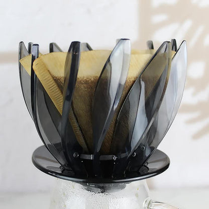 V60 Pour Over Coffee Dripper - Heat Resistant Brew Filter Cone - Purple(Black Base)