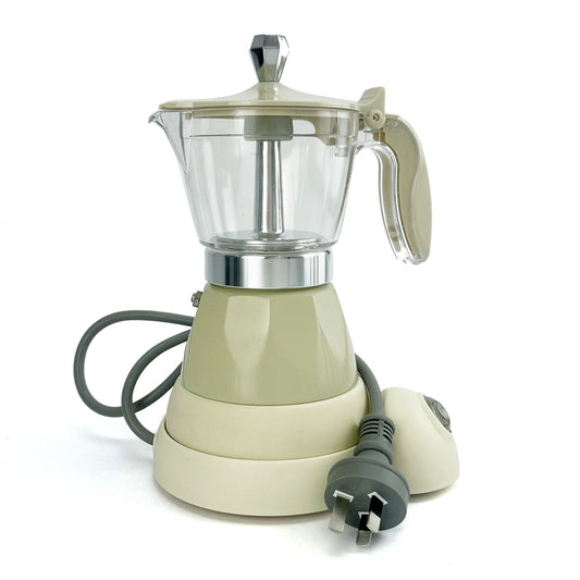 Latest Styles Electric Aluminum Espresso Moka Coffee Maker 3cups Italian Classic - Cream