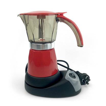 Red Electric Moka Coffee Maker Espresso Machine Italian Classic 6 Cups Auto Power