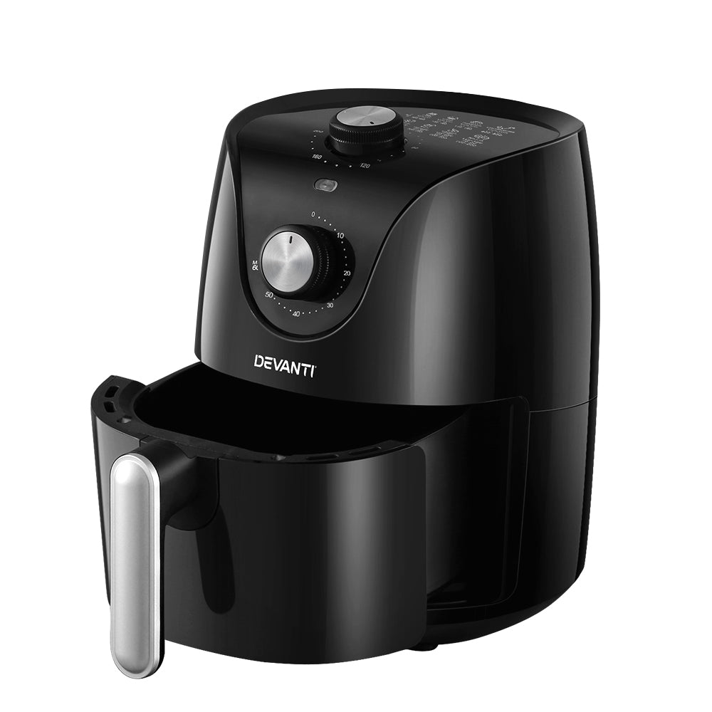 Devanti Air Fryer 2.5L Knob Fryers