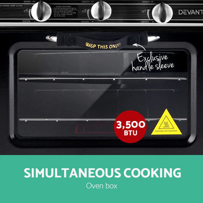 Devanti Portable Gas Oven LPG Silver