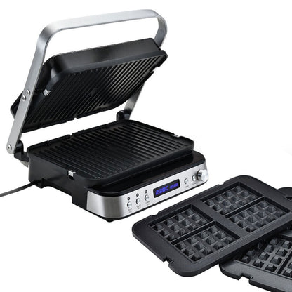 EUROCHEF Smart Multi Contact Grill Sandwich Press Panini Waffle Maker Griddle Stainless Steel